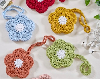 Crochet flower pouch | air pod pouch | ear phone pouch | ready to ship