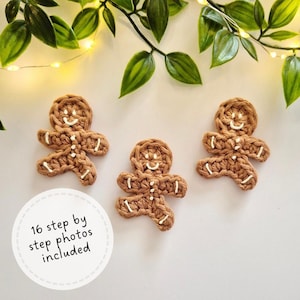 Virkmönster pepparkaksgubbe dekoration mini julgirlang virkmönster Juldekoration liten pepparkaksgubbe girlang