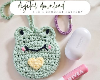 Frog crochet pattern, easy crochet pattern, beginner friendly, crochet coaster pattern, crochet pouch pattern,
