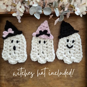 Small ghost crochet pattern quick and easy ghost works with any yarn and hook make halloween garlands keychains bookmarks and appliques image 5