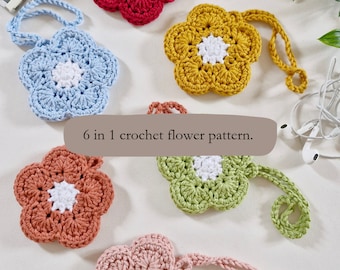 Crochet pattern flower easy crochet pattern beginner friendly flower coaster crochet pattern pouch market friendly crochet pattern