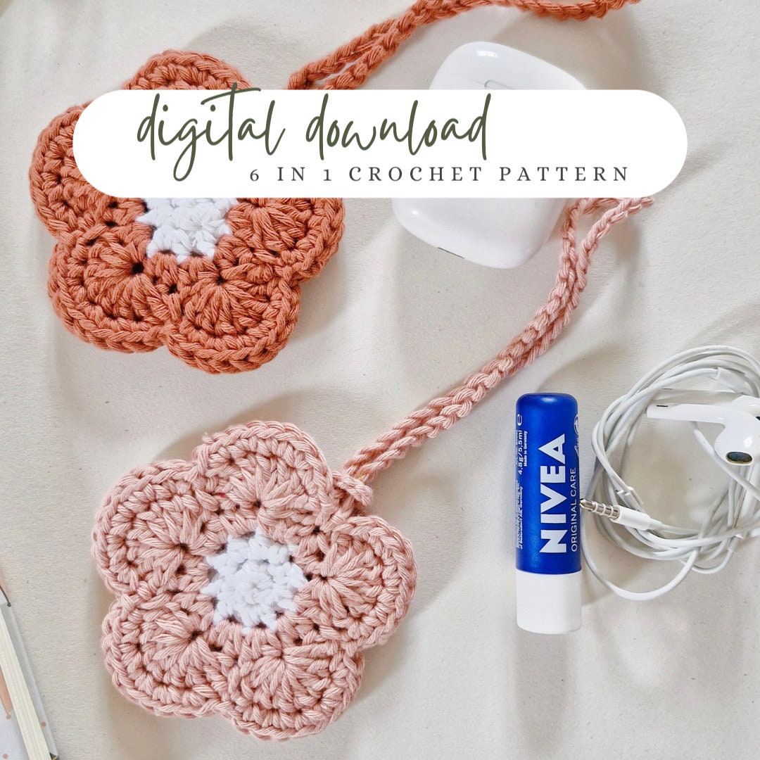 Crochet Flower Pattern, Crochet Air Pod, Ear Bud Case Pattern, Pdf ...