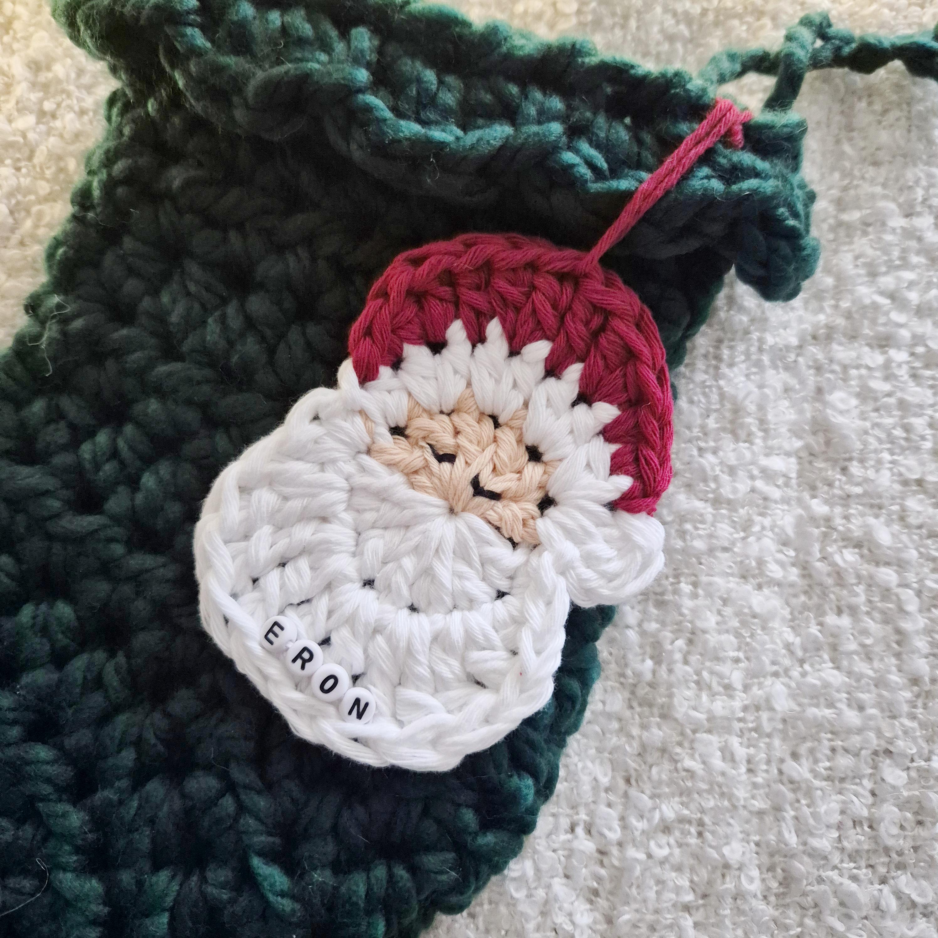 Santa Crochet Pattern Christmas Ornament Coaster Applique Garland ...