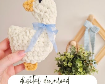 Goose Crochet Pattern PDF10 in 1 Goose Applique Coaster Bookmark Keyring Garland Trivet Baby Gift Nursery Decor (digital download)