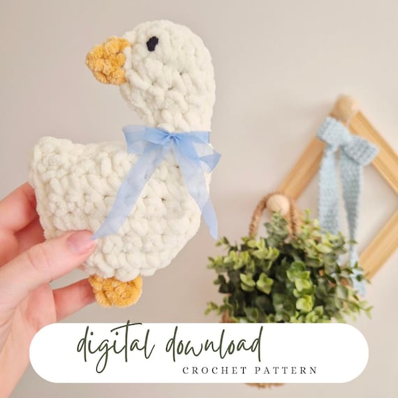 Goose Crochet Pattern PDF10 in 1 Goose Applique Coaster Bookmark Keyring Garland Trivet Baby Gift Nursery Decor (digital download)
