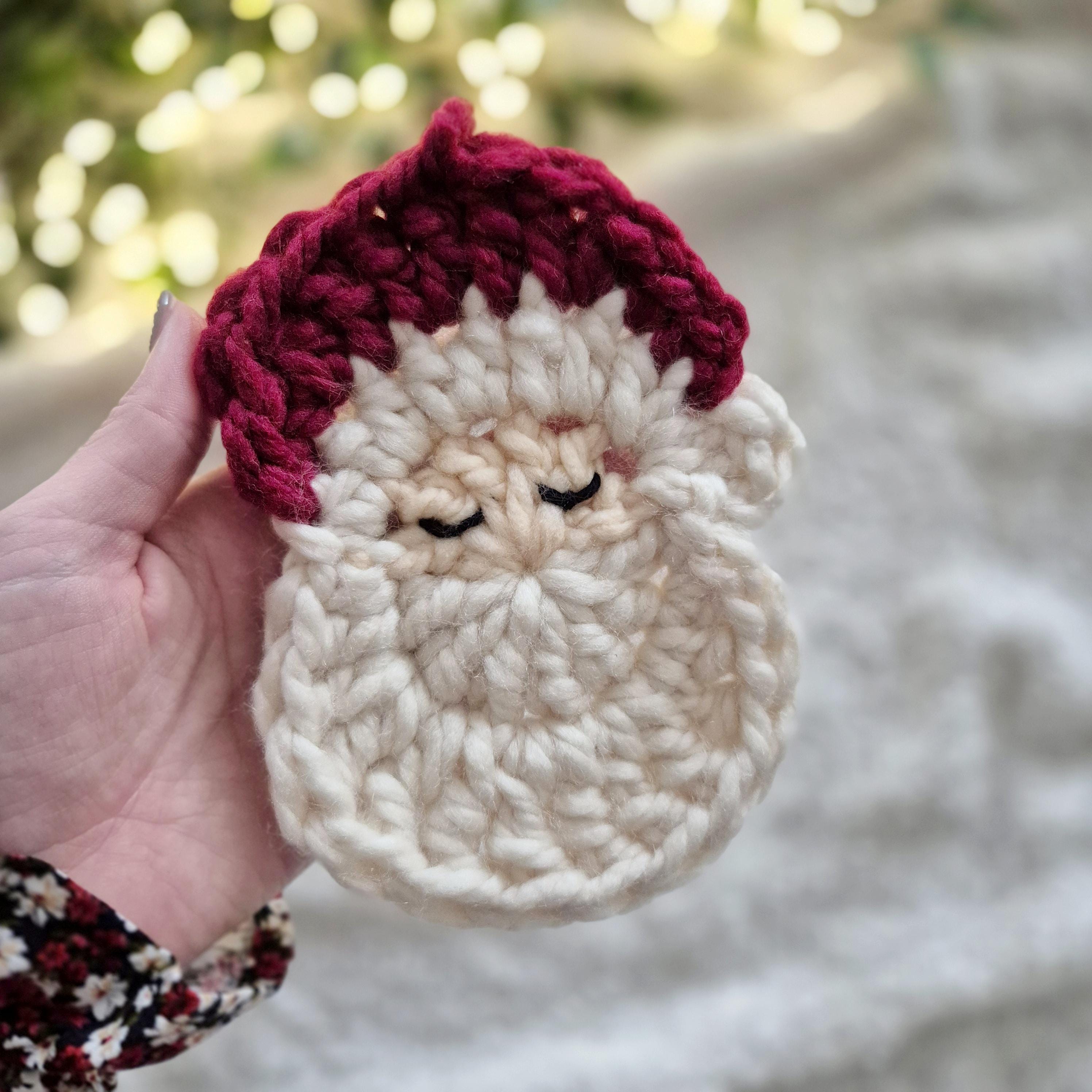 Santa Crochet Pattern Christmas Ornament Coaster Applique Garland ...