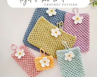 Crochet tech sleeve pattern includes 7 sizes Kindle phone tablet glasses case card wallet (Digital Download)
