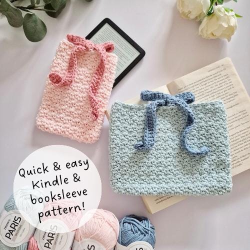 30 Book Sleeve Crochet Patterns for Stylish, Protective Handmade Reading Accessories 9 Sophie Book and Kindle Sleeve Crochet Pattern