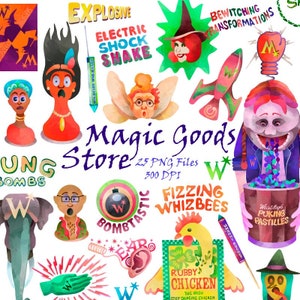 Magic Goods Shop-Clipart Schule der Magie-Set magischer Elemente-png -Digitaler Download