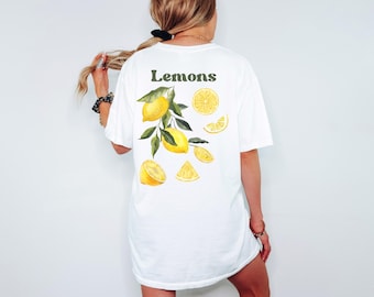 Lemon Citrus Unisex Tee, Cute Summer Shirt, Vintage fruit lover, Casual Wear, Eco-Friendly Top, Perfect for Garden Parties