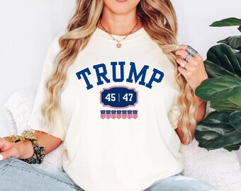 Trump 45 | 47, Oversized tee, Trump 47 Crewneck shirt, Trump Train shirt, Trump 2024, Donald Trump 47th President, Awakened Patriot