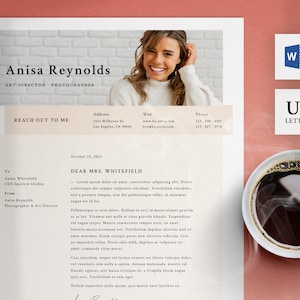 Plantilla de carta de presentación para Microsoft Word / US Letter Size One Page Application / Creative Motivational Letter Boho / Professional Cover Page
