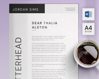 Cover Letter Template for Microsoft Word | A4 Size One Page Application | Creative Motivational Letter Boho | Professional Cover Page