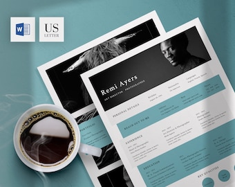 Professional Resume Template | Modern CV Template Word | 3 Page CV Design | Portfolio Template | CV Template with Photo | Curriculum Vitae