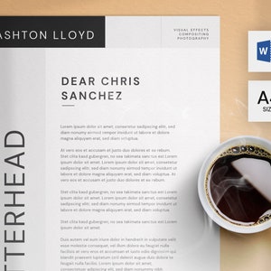 Plantilla de carta de presentación para Microsoft Word / A4 Tamaño aplicación de una página / Carta motivacional creativa Boho / Portada profesional