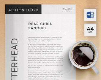 Cover Letter Template for Microsoft Word | A4 Size One Page Application | Creative Motivational Letter Boho | Professional Cover Page
