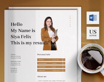 Professional Resume Template | Modern CV Template Word | 4 Page CV Design | Portfolio Template | CV Template with Photo | Curriculum Vitae