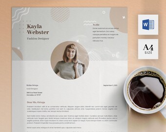 Cover Letter Template for Microsoft Word | US Letter Size One Page Application | Creative Motivational Letter Boho | Professional Cover Page