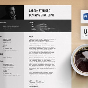 Plantilla de carta de presentación para Microsoft Word / US Letter Size One Page Application / Creative Motivational Letter Boho / Professional Cover Page