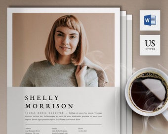 Professional Resume Template | Modern CV Template Word | 3 Page CV Design | CV Template with Photo | Minimal Curriculum Vitae