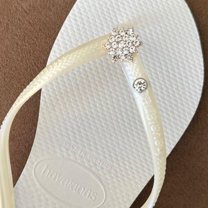 Chanclas HAVAIANAS Originales Mujer Slim con Flor y Cristales y Charm Personalizado imagen 7