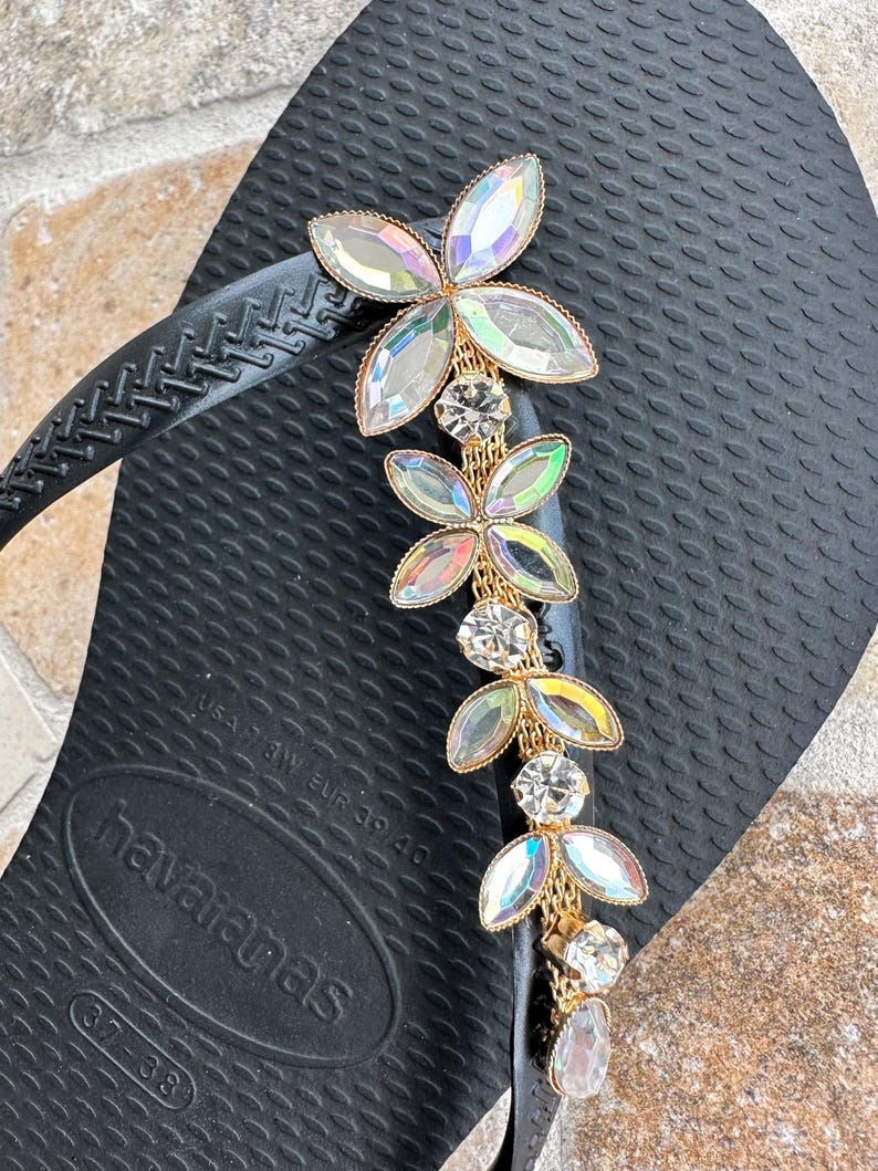 Original HAVAIANAS Flip Flops Women Slim With Crystal Boreal AB Flowers original-havaianas-flip-flops-women-slim-with-crystal-boreal-ab-flowers