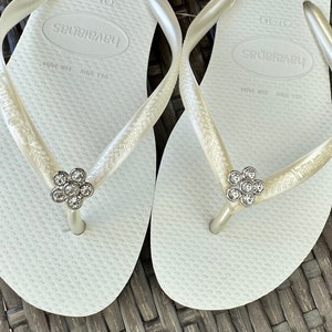 Original HAVAIANAS Flip Flops Women Slim with Flower and Personalized Charm image 3