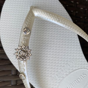 Original HAVAIANAS Flip Flops Women Slim with Crystal and Personalized Charm