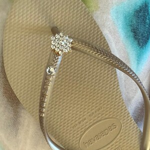 Chanclas HAVAIANAS Originales Mujer Slim con Flor y Cristales y Charm Personalizado imagen 10