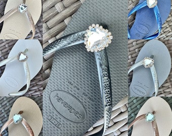 Original HAVAIANAS SLIM Flip Flops with Heart and Personalized Charm