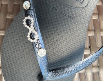 Original HAVAIANAS SLIM Flip Flops Personalized with Infinite Charm and Crystals