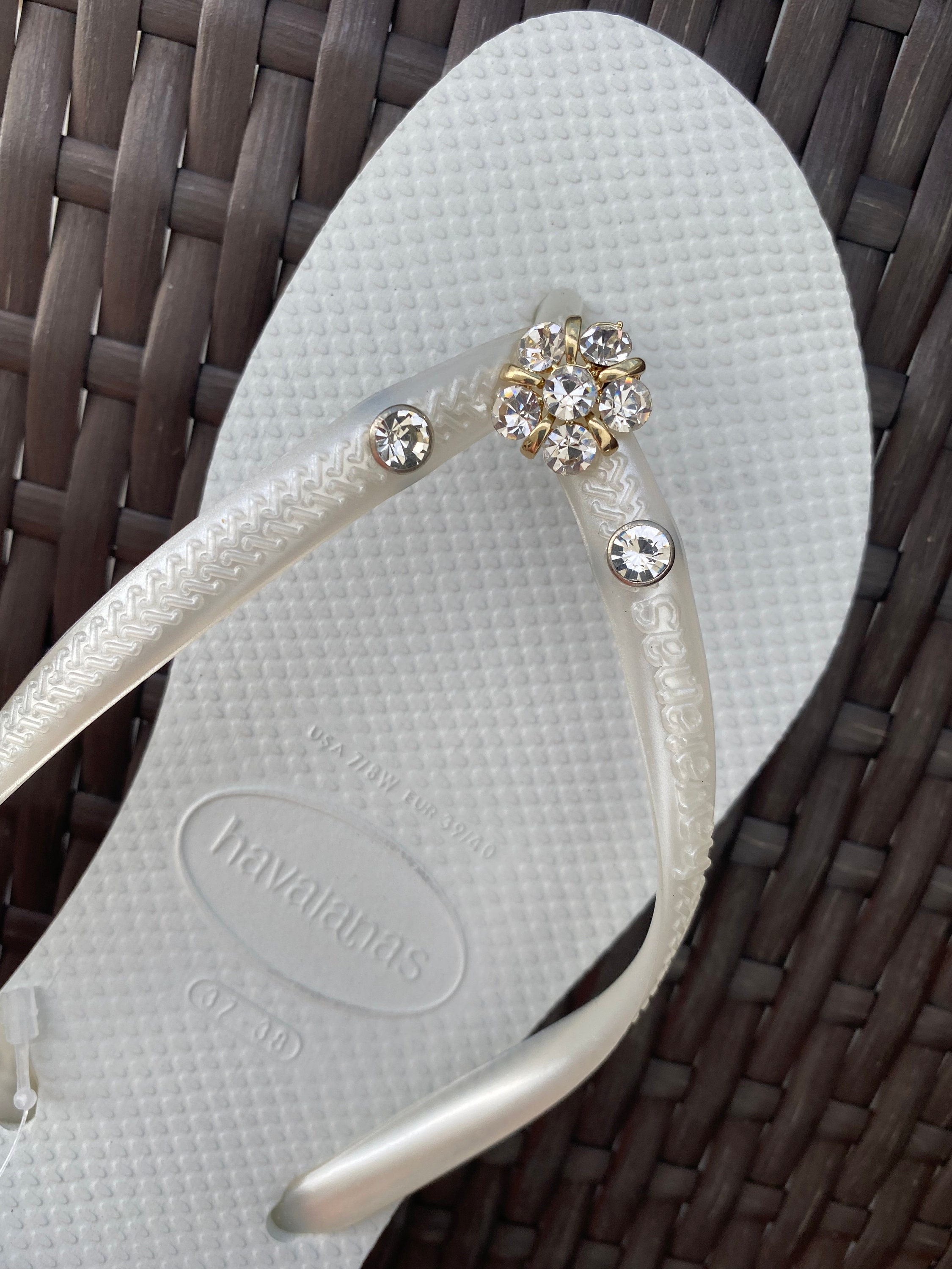 studded havaiana flip flops