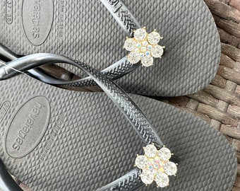 Original HAVAIANAS SLIM Flip Flops with Flower and Personalized Charm