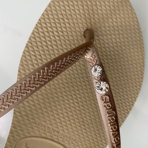 Original HAVAIANAS Flip Flops Women Slim with 2 Crystal image 6