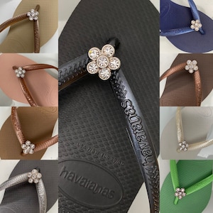 Original HAVAIANAS Flip Flops Women Slim with Flower and Personalized Charm