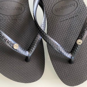 Original HAVAIANAS SLIM Flip Flops With 2 Crystal and - Etsy