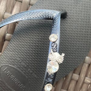 Chanclas HAVAIANAS Originales Mujer Slim con Oso o Búho de Cristal + 2 Cristales y Charm Personalizado Owl + 2 Crystals