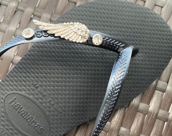 Chanclas HAVAIANAS Originales Mujer Slim con Alas + Cristales y Charm Personalizado