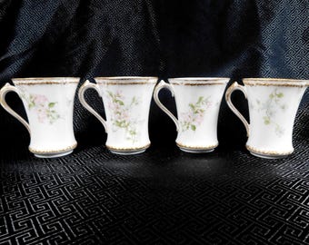 Lote de cuatro tazas de chocolate Limoges Gerard, Dufraisseix y Abbot # 23823