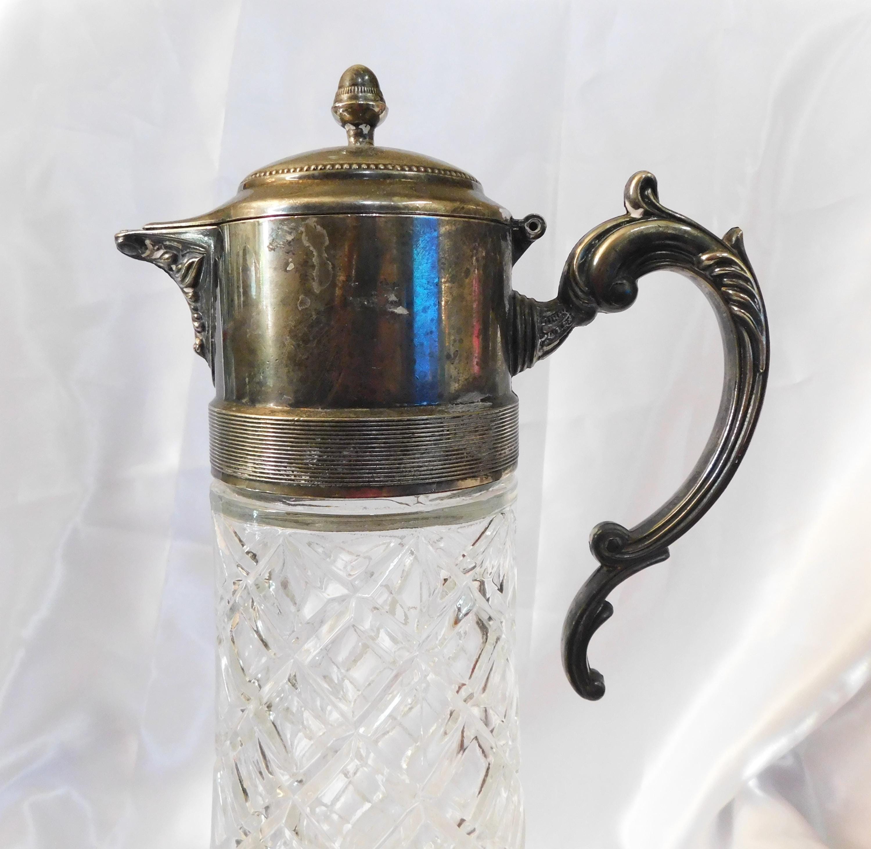silver 950 銀 デキャンタ 酒器 Tall Glass Wine Decanter With