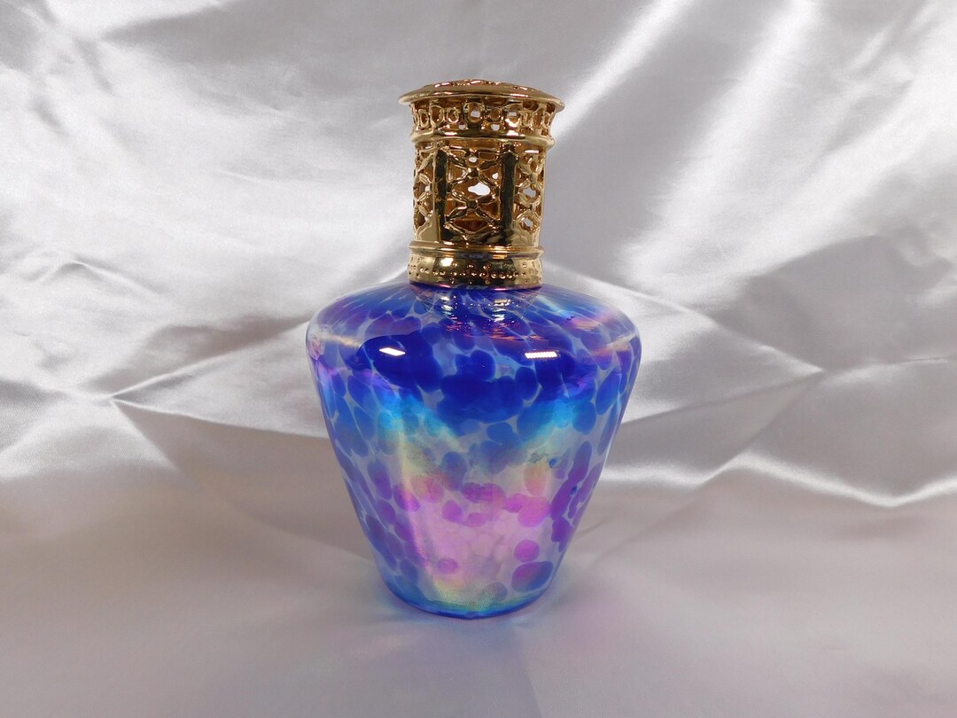Blue Iridescent Art Glass Oil Lamp Diffuser 24580 - Etsy