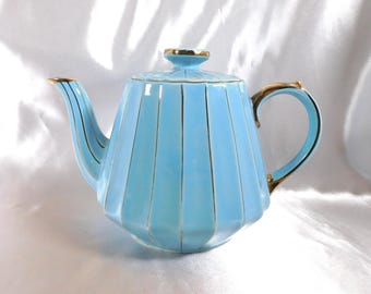 Blau-goldene Sadler Teekanne #25044