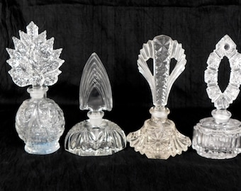 Lot of Four Perfume Bottles with Stoppers-Lot Three