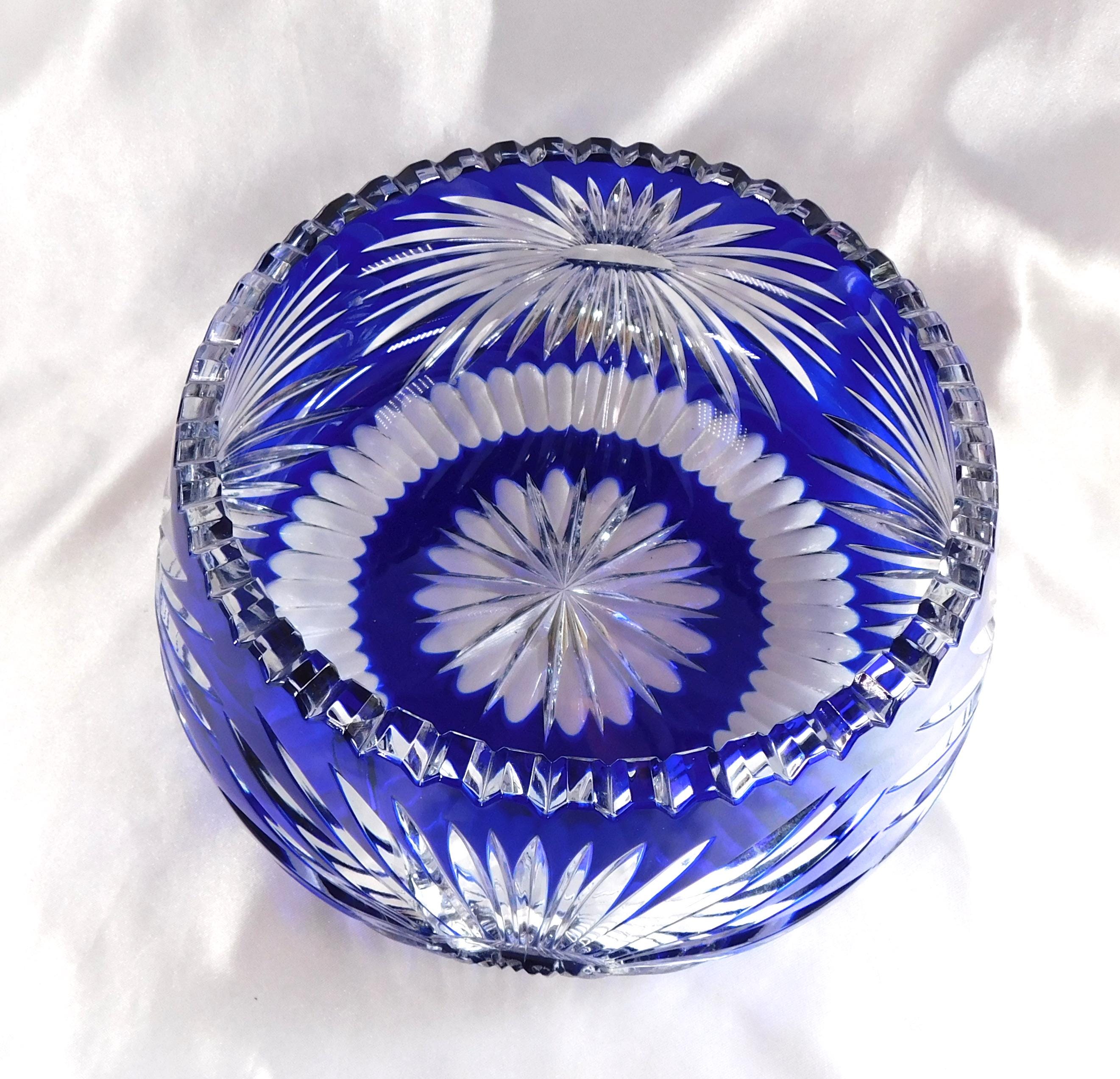 青い花柄 ボウル 4個セット 約25cm 大きな青いカット・トゥ・クリアボウル（花模様）#25741 - Etsy 日本