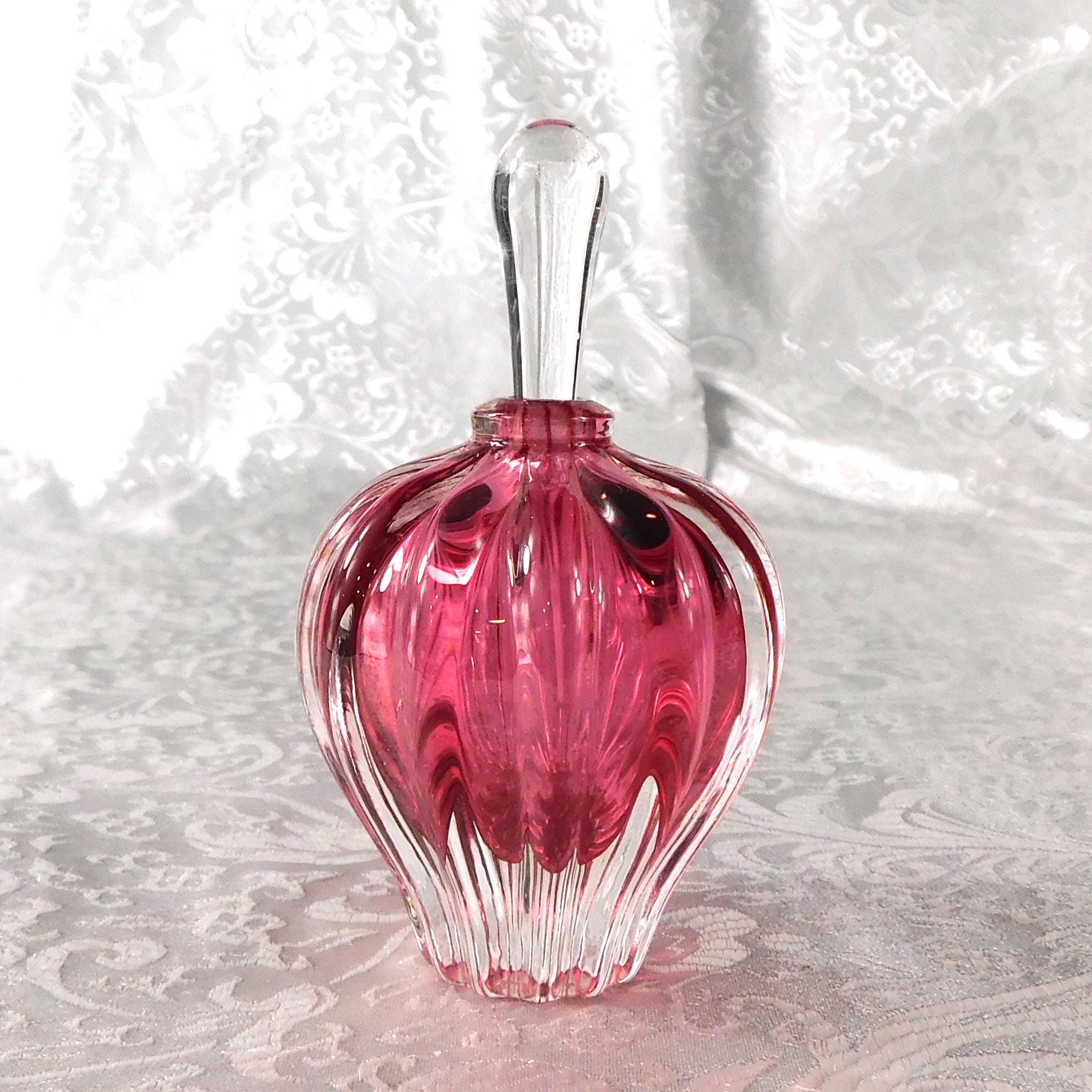 Perfume bottle vintage glass pink - Etsy 日本