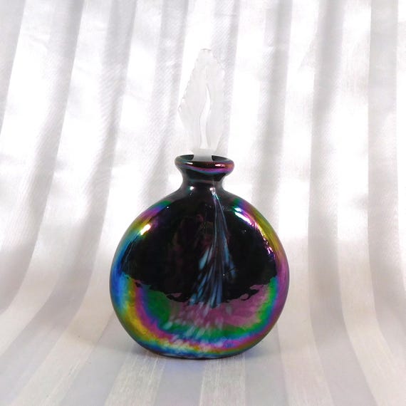 Glass Act Studio の紫色の虹彩香水瓶 #26078 - Etsy 日本