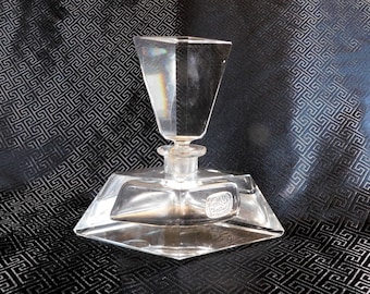 Large Cut Crystal Perfume Bottle Marked Bohemia-chipped # 23458