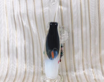 ピンクのアートガラス香水瓶（黒いドット付き）#26599 - Etsy 日本