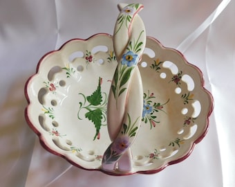 Floral Porcelain Basket by RC & CL Portugal # 21869