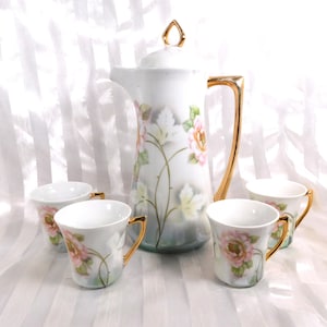 Chocolatera Leuchtenburg Lehman and Sons con cuatro tazas n.° 26508